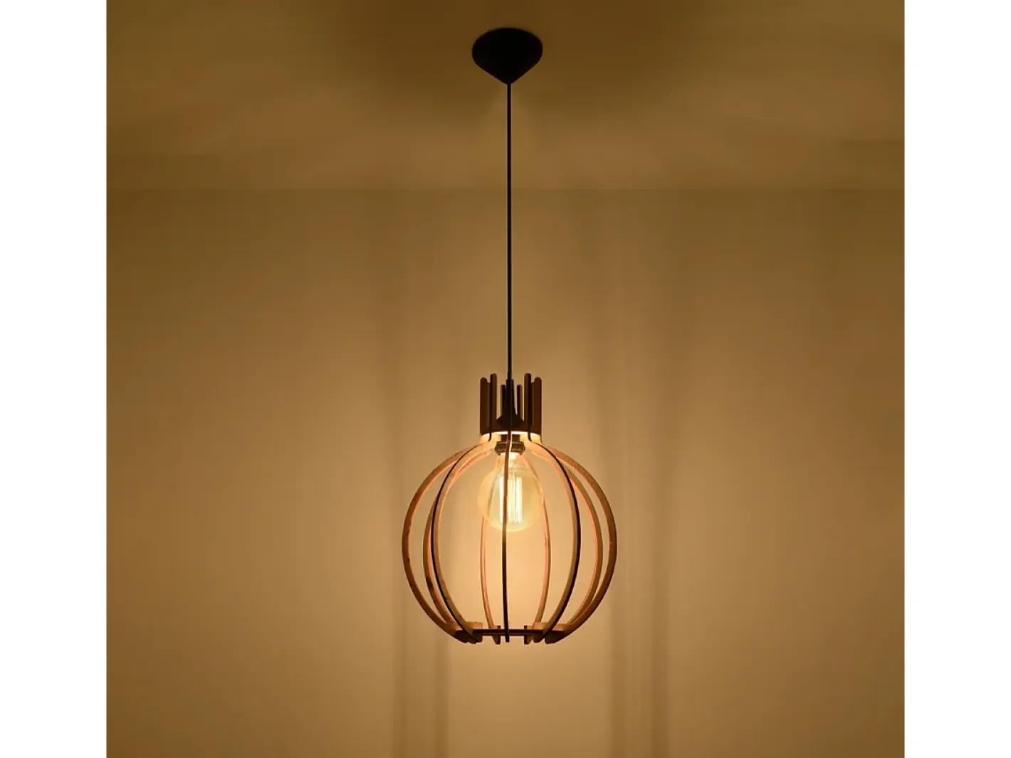 Sollux Lighting Lámpara Suspendida-Lámparas colgantes Citranova escandinavo de madera - 1 fuentes luminosas 4000K - L.28 x A.100 cm - madera natural Color natural claro