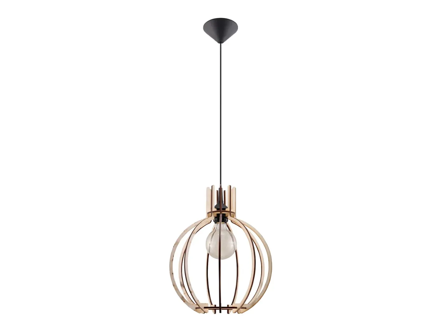 Sollux Lighting Lámpara Suspendida-Lámparas colgantes Citranova escandinavo de madera - 1 fuentes luminosas 4000K - L.28 x A.100 cm - madera natural Color natural claro