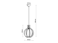 New Sollux Lighting Lámparas colgantes Citranova escandinavo de madera - 1 fuentes luminosas 3000K - L.28 x A.100 cm - madera natural Color natural claro