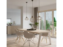 New Sollux Lighting Lámparas colgantes Citranova escandinavo de madera - 1 fuentes luminosas 3000K - L.28 x A.100 cm - madera natural Color natural claro