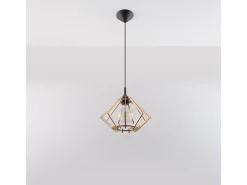 Sollux Lighting Lámpara Suspendida-Lámparas colgantes Citrubloom escandinavo de madera - 1 fuentes luminosas 3000K - L.27,5 x A.90 cm - madera natural Color natural claro