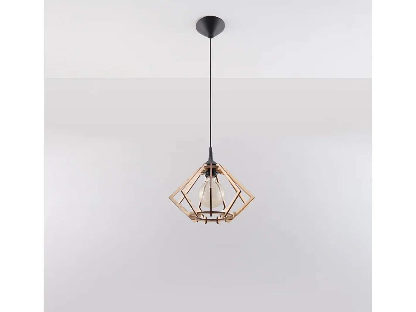 Sollux Lighting Lámpara Suspendida-Lámparas colgantes Citrubloom escandinavo de madera - 1 fuentes luminosas 3000K - L.27,5 x A.90 cm - madera natural Color natural claro