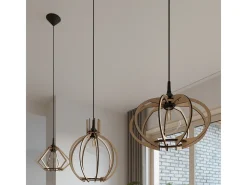 Sollux Lighting Lámpara Suspendida-Lámparas colgantes Citrubloom escandinavo de madera - 1 fuentes luminosas 3000K - L.27,5 x A.90 cm - madera natural Color natural claro
