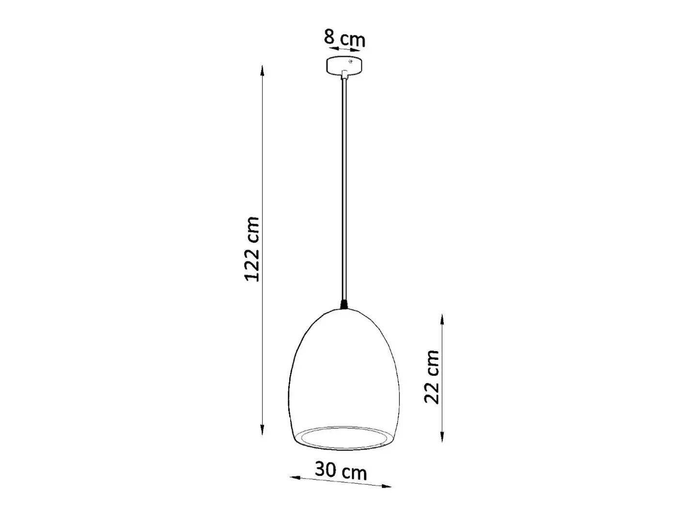Outlet Sollux Lighting Lámparas colgantes Darow moderno de cerámica - 1 fuentes luminosas 4000K - L.30 x A.122 cm - Blanco