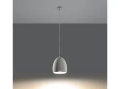Outlet Sollux Lighting Lámparas colgantes Darow moderno de cerámica - 1 fuentes luminosas 4000K - L.30 x A.122 cm - Blanco