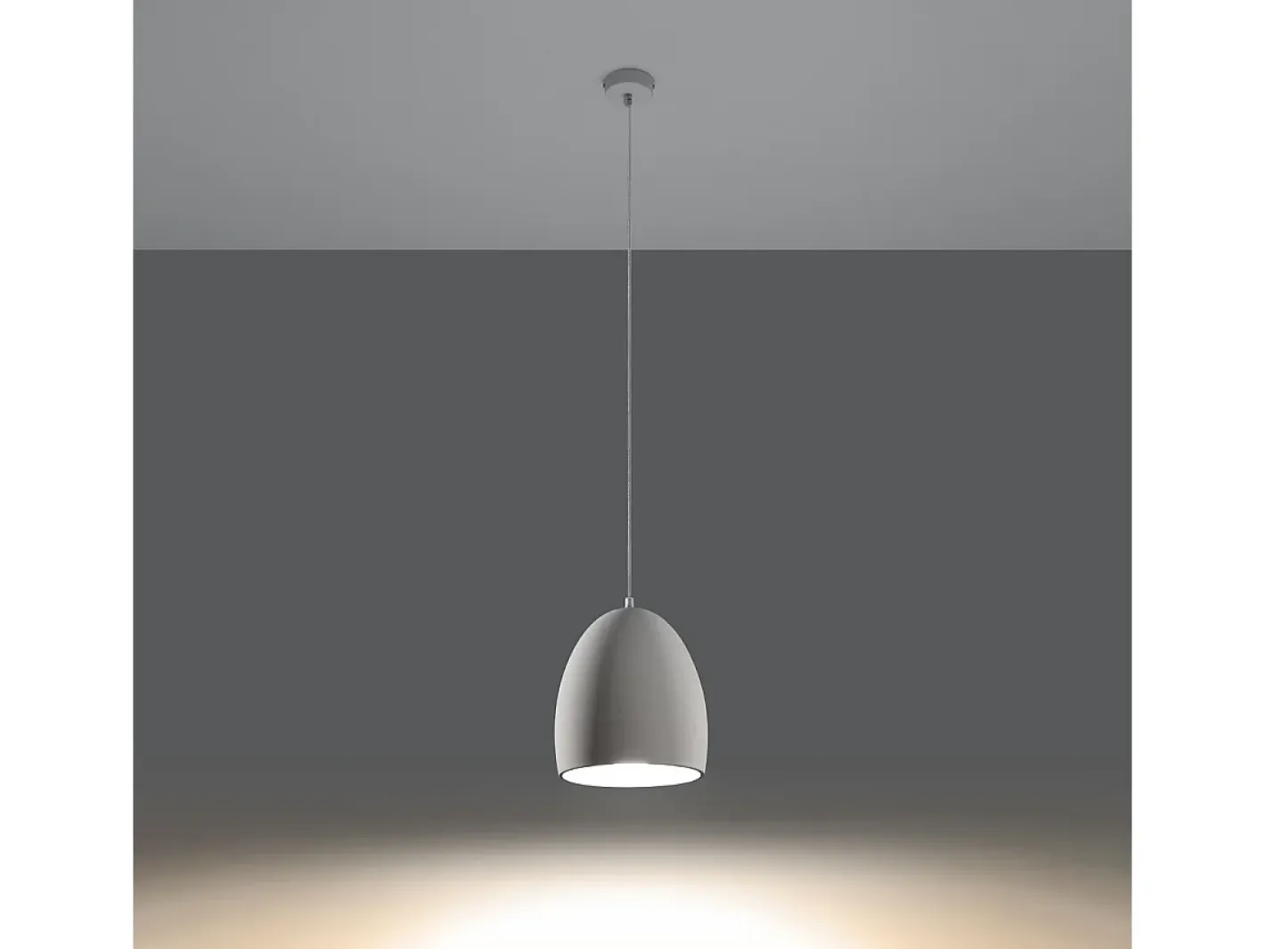 Outlet Sollux Lighting Lámparas colgantes Darow moderno de cerámica - 1 fuentes luminosas 4000K - L.30 x A.122 cm - Blanco