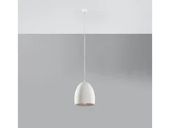 Discount Sollux Lighting Lámparas colgantes Darow moderno de cerámica - 1 fuentes luminosas 3000K - L.30 x A.122 cm - Blanco