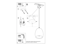 Discount Sollux Lighting Lámparas colgantes Darow moderno de cerámica - 1 fuentes luminosas 3000K - L.30 x A.122 cm - Blanco