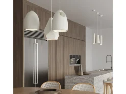 New Sollux Lighting Lámparas colgantes Eclix moderno de cerámica - 1 fuentes luminosas 4000K - L.8 x A.132 cm - Blanco