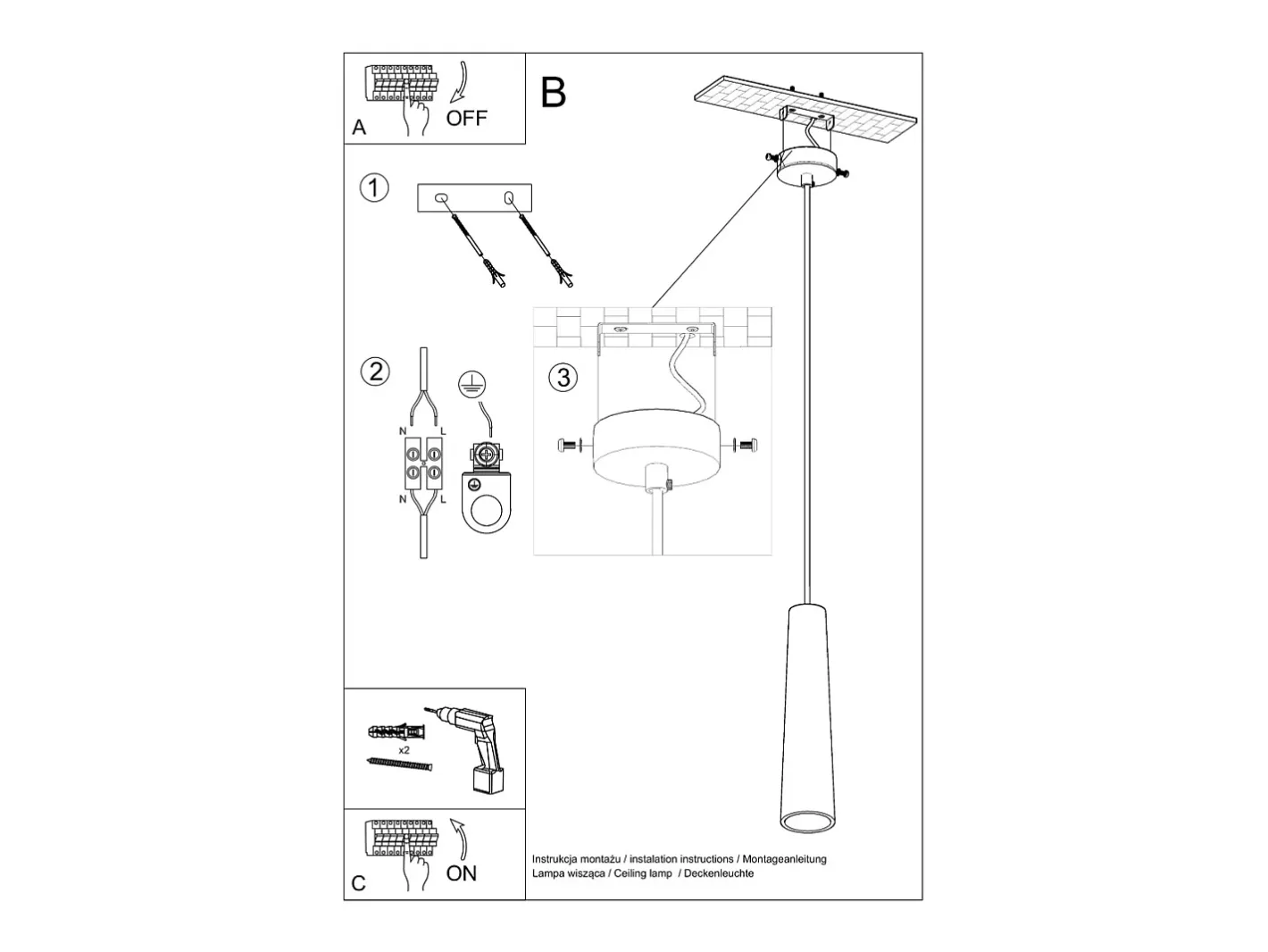 New Sollux Lighting Lámparas colgantes Eclix moderno de cerámica - 1 fuentes luminosas 4000K - L.8 x A.132 cm - Blanco