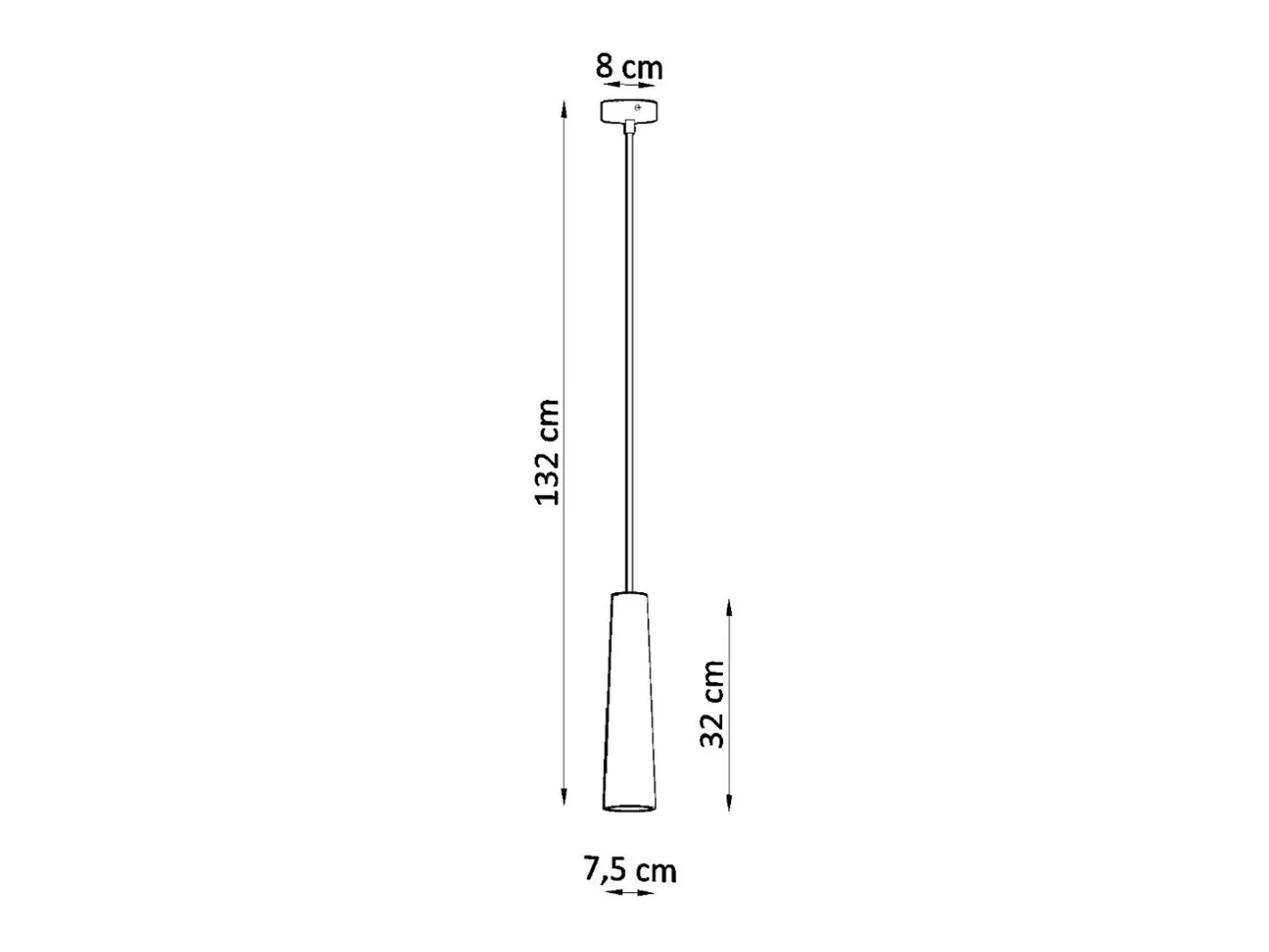 New Sollux Lighting Lámparas colgantes Eclix moderno de cerámica - 1 fuentes luminosas 4000K - L.8 x A.132 cm - Blanco