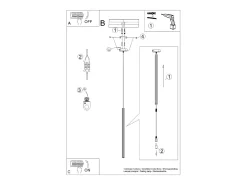 Sollux Lighting Lámparas colgantes Elara moderno de acero - 1 fuentes luminosas 3000K - L.8 x A.120 cm - Blanco Sale