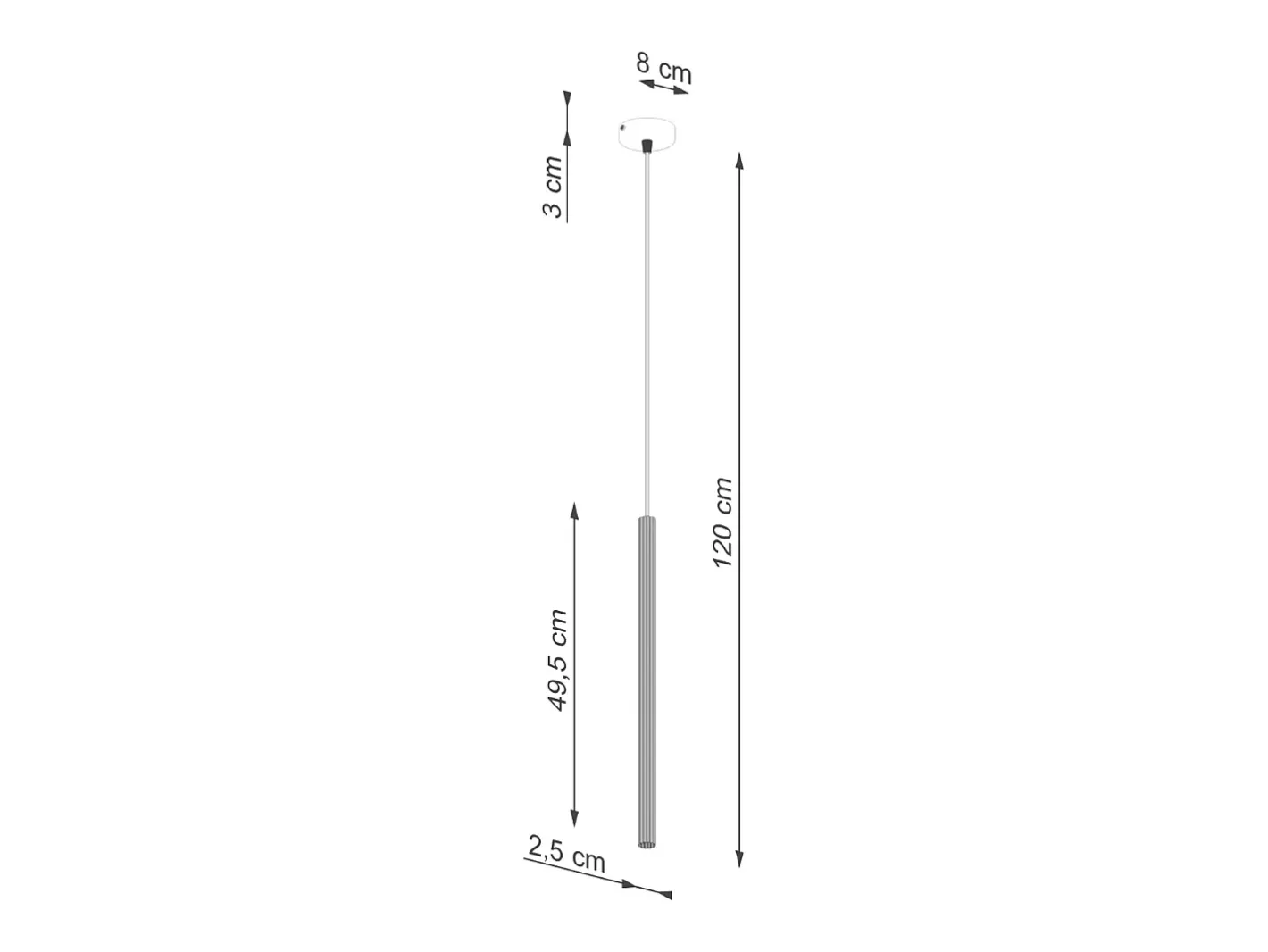 Sollux Lighting Lámparas colgantes Elara moderno de acero - 1 fuentes luminosas 3000K - L.8 x A.120 cm - Blanco Sale