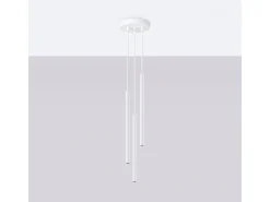 Outlet Sollux Lighting Lámparas colgantes Elara moderno de acero - 3 fuentes luminosas 3000K - L.20 x A.120 cm - Blanco