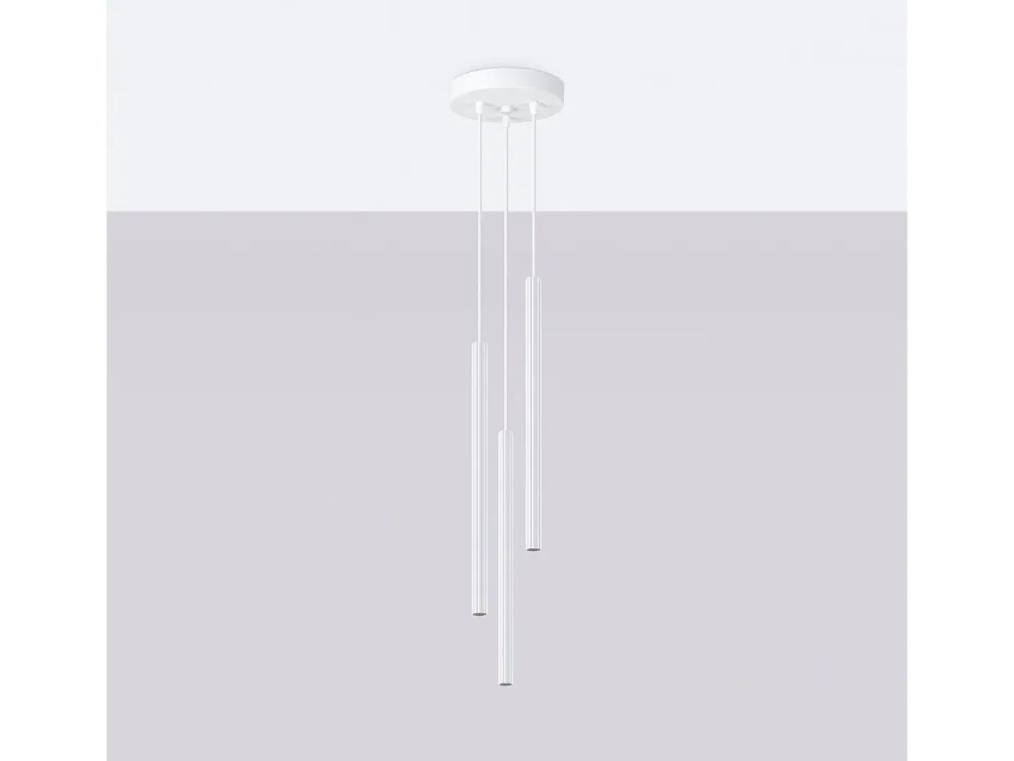Outlet Sollux Lighting Lámparas colgantes Elara moderno de acero - 3 fuentes luminosas 3000K - L.20 x A.120 cm - Blanco