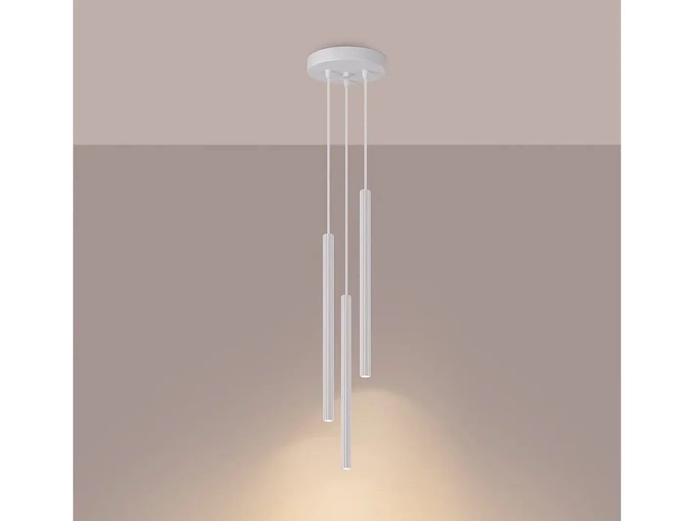 Sollux Lighting Lámpara Suspendida-Lámparas colgantes Elara moderno de acero - 3 fuentes luminosas 4000K - L.20 x A.120 cm - Blanco