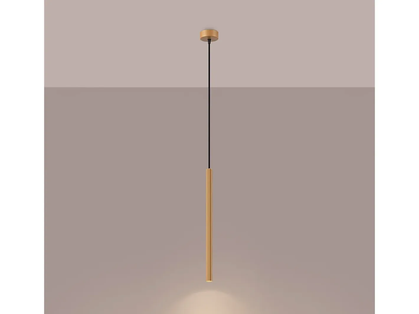 Sollux Lighting Lámparas colgantes Elara moderno de acero - 1 fuentes luminosas 4000K - L.8 x A.120 cm - Dorado Clearance