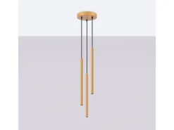 Sale Sollux Lighting Lámparas colgantes Elara moderno de acero - 3 fuentes luminosas 3000K - L.20 x A.120 cm - Dorado