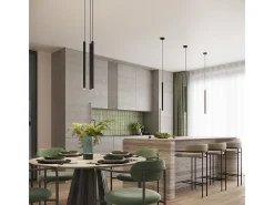 Sollux Lighting Lámpara Suspendida-Lámparas colgantes Elara moderno de acero - 3 fuentes luminosas 4000K - L.20 x A.120 cm - Negro
