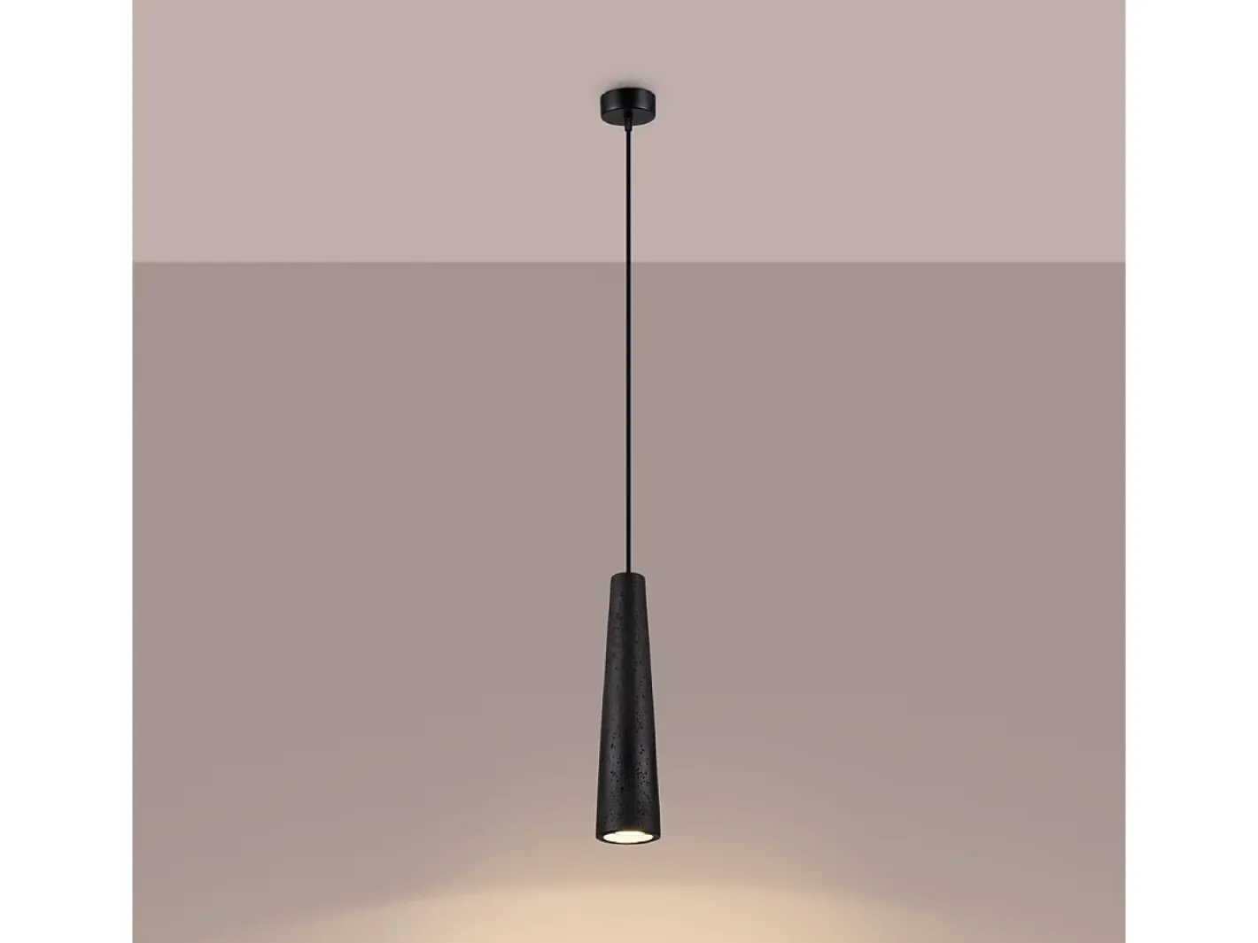 Discount Sollux Lighting Lámparas Colgantes Electra Desván De Concreto - 1 Fuentes Luminosas - L.8 X A.125 Cm - Negro