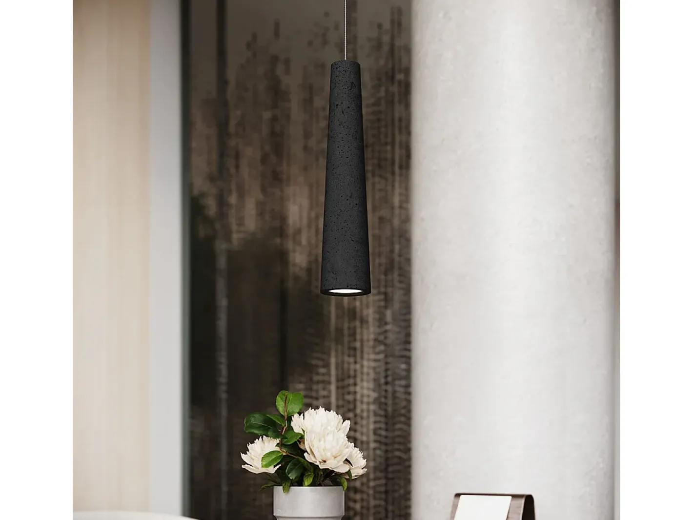 Discount Sollux Lighting Lámparas Colgantes Electra Desván De Concreto - 1 Fuentes Luminosas - L.8 X A.125 Cm - Negro