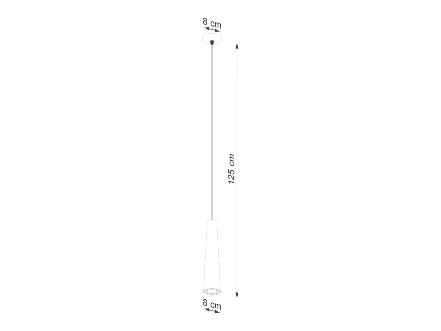 Discount Sollux Lighting Lámparas Colgantes Electra Desván De Concreto - 1 Fuentes Luminosas - L.8 X A.125 Cm - Negro