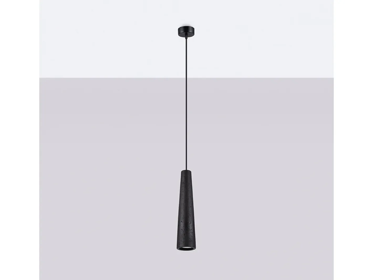 Discount Sollux Lighting Lámparas Colgantes Electra Desván De Concreto - 1 Fuentes Luminosas - L.8 X A.125 Cm - Negro
