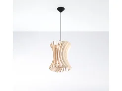 Sollux Lighting Lámpara Suspendida-Lámparas colgantes Elyandra escandinavo de madera - 1 fuentes luminosas 3000K - L.30 x A.107 cm - madera natural Color natural claro