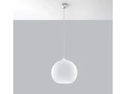 Online Sollux Lighting Lámparas colgantes Esfera minimalista de acero/vidrio - 1 fuentes luminosas 3000K - L.30 x A.120 cm - Blanco