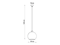 Discount Sollux Lighting Lámparas colgantes Esfera minimalista de acero/vidrio - 1 fuentes luminosas 4000K - L.30 x A.120 cm - Verde