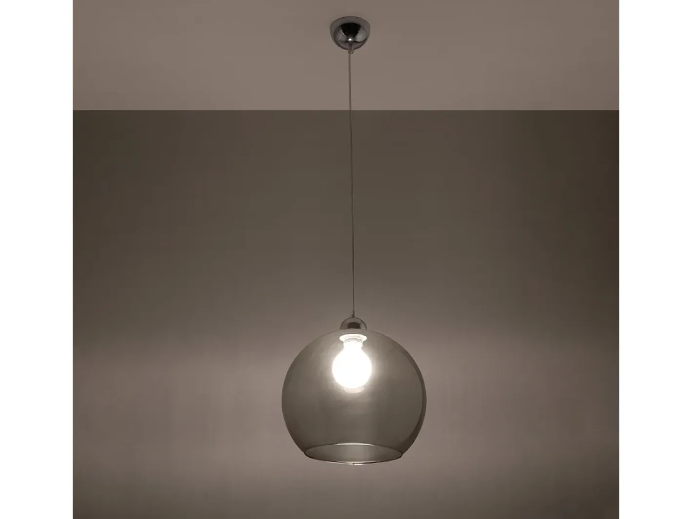 Clearance Sollux Lighting Lámparas colgantes Esfera minimalista de acero/vidrio - 1 fuentes luminosas 4000K - L.30 x A.120 cm - grafito Negro