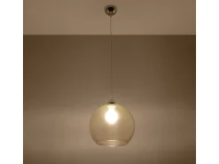 Sollux Lighting Lámparas colgantes Esfera minimalista de acero/vidrio - 1 fuentes luminosas 4000K - L.30 x A.120 cm - champán Beige Hot