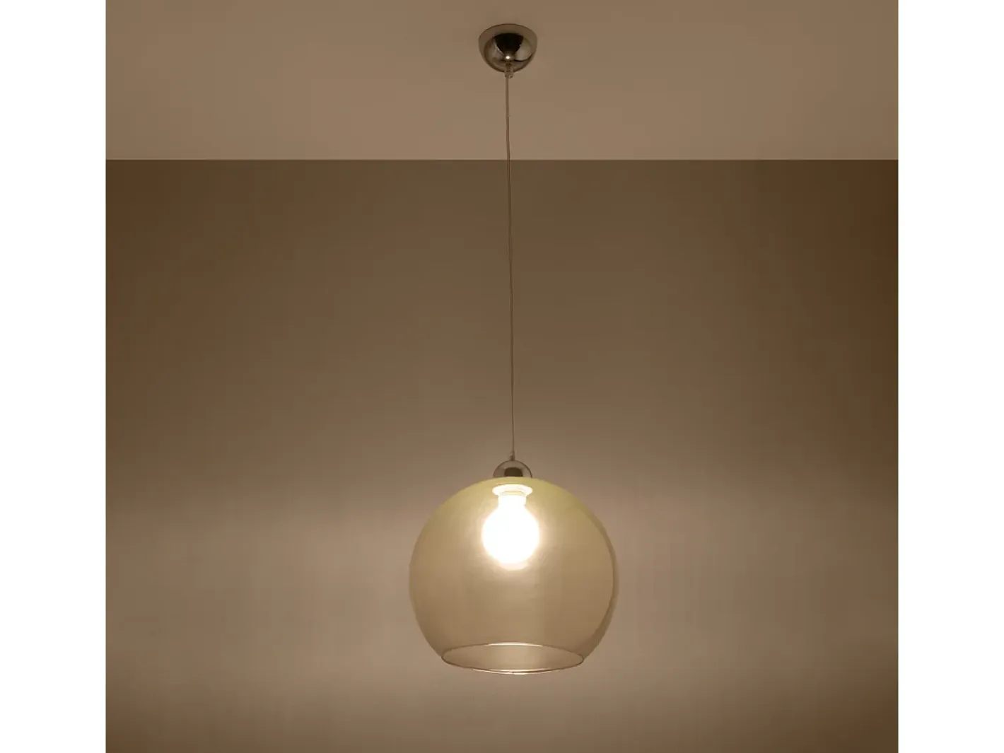 Sollux Lighting Lámparas colgantes Esfera minimalista de acero/vidrio - 1 fuentes luminosas 4000K - L.30 x A.120 cm - champán Beige Hot