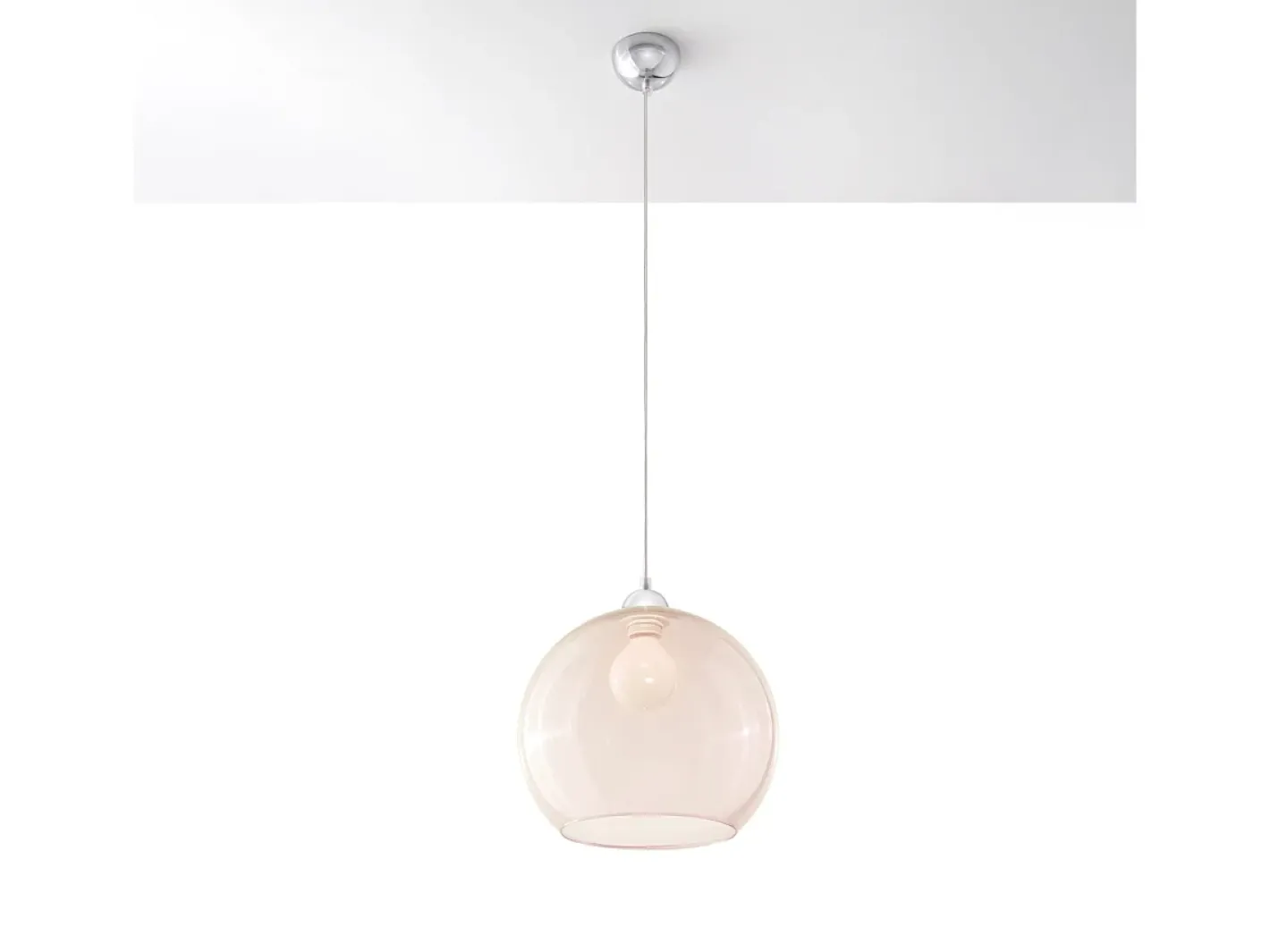 Sollux Lighting Lámpara Suspendida-Lámparas colgantes Esfera minimalista de acero/vidrio - 1 fuentes luminosas 3000K - L.30 x A.120 cm - champán Beige