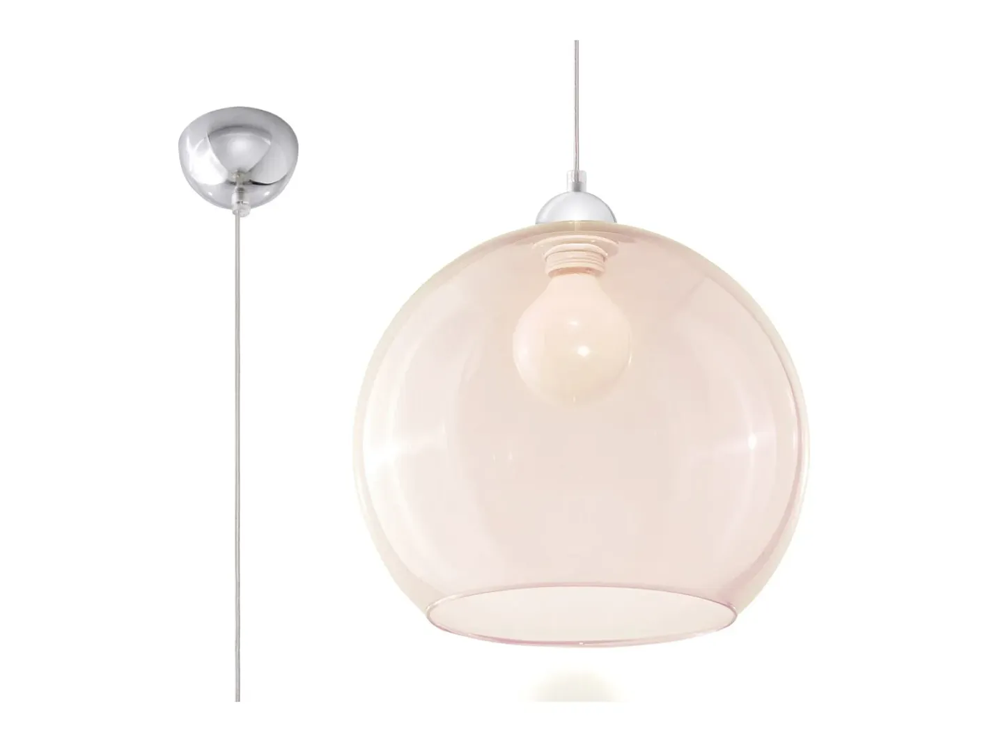 Sollux Lighting Lámpara Suspendida-Lámparas colgantes Esfera minimalista de acero/vidrio - 1 fuentes luminosas 3000K - L.30 x A.120 cm - champán Beige