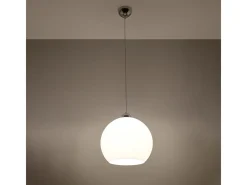 Sollux Lighting Lámparas colgantes Esfera minimalista de acero/vidrio - 1 fuentes luminosas 4000K - L.30 x A.120 cm - Blanco Clearance