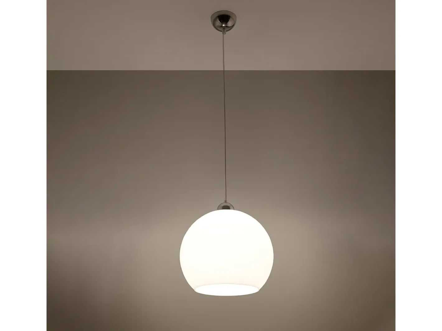 Sollux Lighting Lámparas colgantes Esfera minimalista de acero/vidrio - 1 fuentes luminosas 4000K - L.30 x A.120 cm - Blanco Clearance