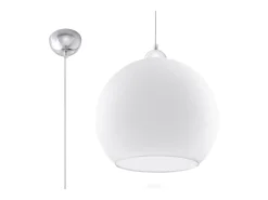 Sollux Lighting Lámparas colgantes Esfera minimalista de acero/vidrio - 1 fuentes luminosas 4000K - L.30 x A.120 cm - Blanco Clearance