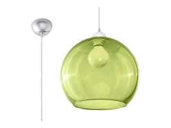 Sollux Lighting Lámpara Suspendida-Lámparas colgantes Esfera minimalista de acero/vidrio - 1 fuentes luminosas 3000K - L.30 x A.120 cm - Verde