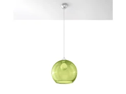 Sollux Lighting Lámpara Suspendida-Lámparas colgantes Esfera minimalista de acero/vidrio - 1 fuentes luminosas 3000K - L.30 x A.120 cm - Verde