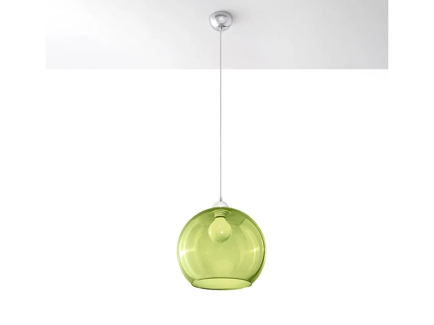 Sollux Lighting Lámpara Suspendida-Lámparas colgantes Esfera minimalista de acero/vidrio - 1 fuentes luminosas 3000K - L.30 x A.120 cm - Verde