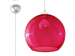 Sollux Lighting Lámparas colgantes Esfera minimalista de acero/vidrio - 1 fuentes luminosas 4000K - L.30 x A.120 cm - Rojo Clearance