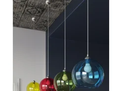 Sollux Lighting Lámparas colgantes Esfera minimalista de acero/vidrio - 1 fuentes luminosas 4000K - L.30 x A.120 cm - Rojo Clearance