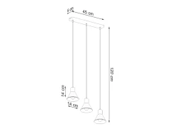 Clearance Sollux Lighting Lámparas colgantes Faldura moderno de acero - 3 fuentes luminosas 3000K - L.45 x A.120 cm - Negro