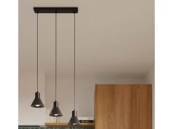 Clearance Sollux Lighting Lámparas colgantes Faldura moderno de acero - 3 fuentes luminosas 3000K - L.45 x A.120 cm - Negro