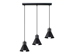 Clearance Sollux Lighting Lámparas colgantes Faldura moderno de acero - 3 fuentes luminosas 3000K - L.45 x A.120 cm - Negro