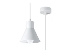 Clearance Sollux Lighting Lámparas colgantes Faldura moderno de acero - 1 fuentes luminosas 3000K - L.14 x A.120 cm - Blanco