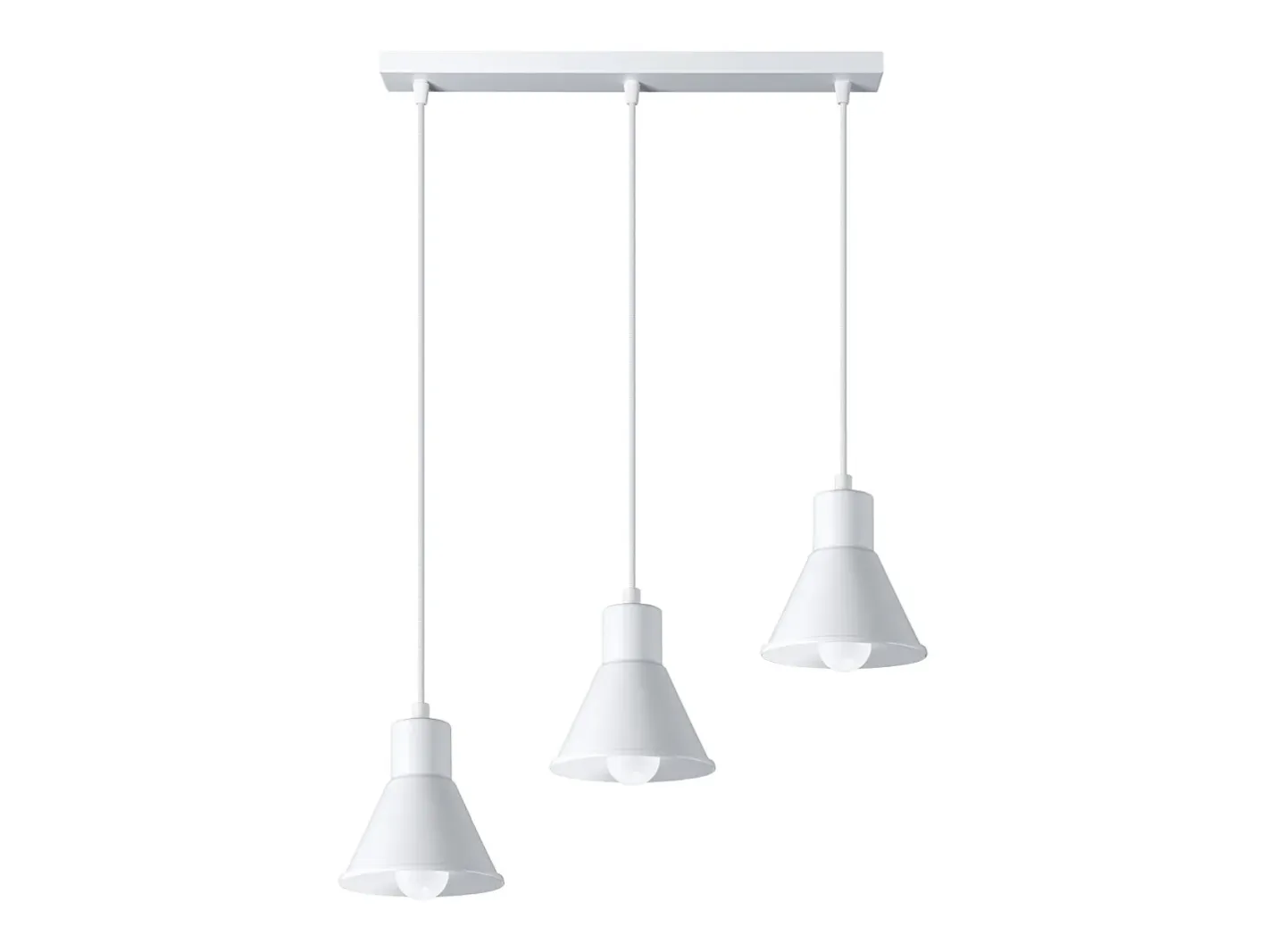 Sollux Lighting Lámpara Suspendida-Lámparas colgantes Faldura moderno de acero - 3 fuentes luminosas 3000K - L.45 x A.120 cm - Blanco