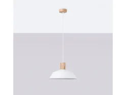New Sollux Lighting Lámparas Colgantes Fano Escandinavo De Acero - 1 Fuentes Luminosas - L.34 X A.120 Cm - Blanco