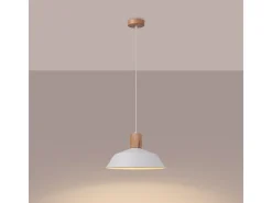 New Sollux Lighting Lámparas Colgantes Fano Escandinavo De Acero - 1 Fuentes Luminosas - L.34 X A.120 Cm - Blanco